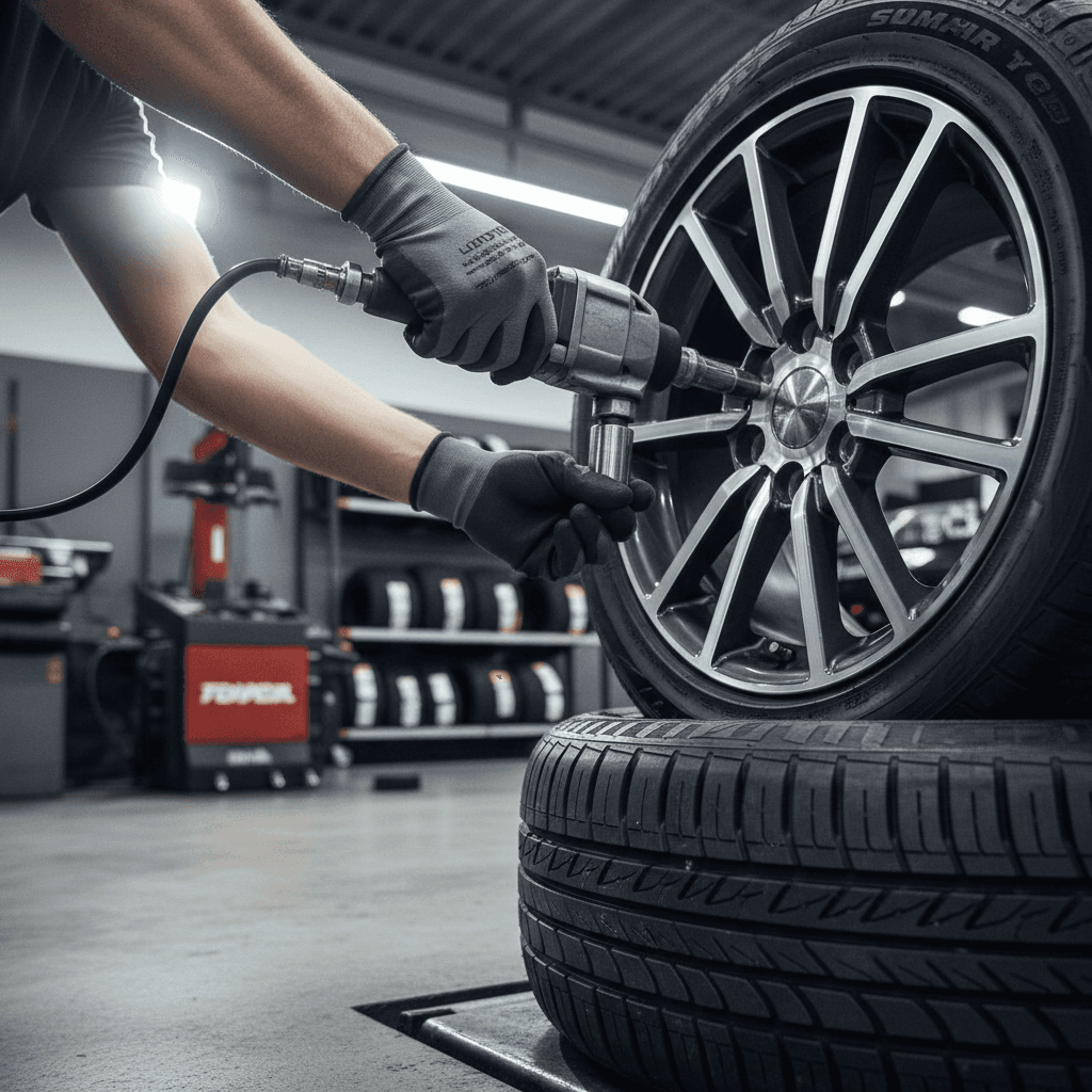 Tire change with a spare